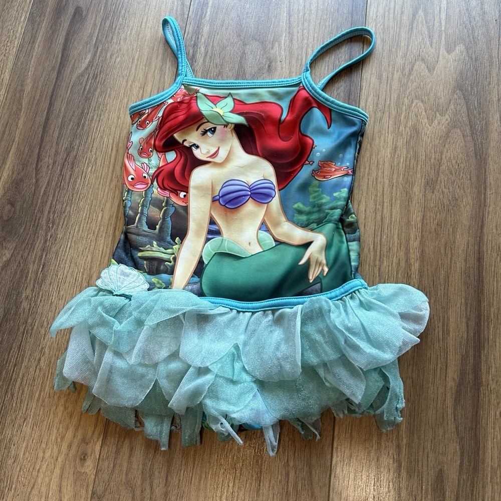 Vintage Y2K The Little‎ Mermaid Ariel Girls Swimsuit Tutu Girls Size 5